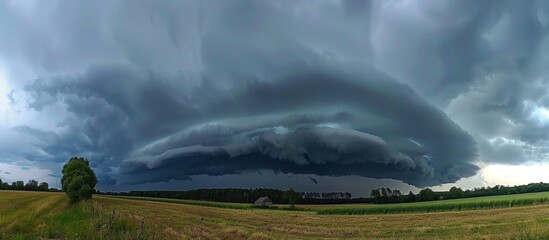 The sight of a terrible storm in the sky