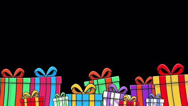 Animated Cartoon Gift Boxes Transparent Frame