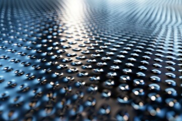 A close up of a shiny, metallic surface with many small dots