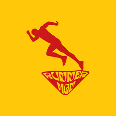 Run marathon logo vector graphic of illustration