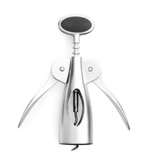 One wing corkscrew isolated on white, top view - obrazy, fototapety, plakaty