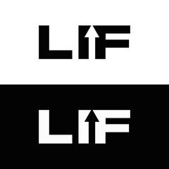 LIF set ,LIF logo. L I F design. White LIF letter. LIF, L I F letter logo design. Initial letter LIF letter logo set, linked circle uppercase monogram logo. L I F letter logo vector design.	