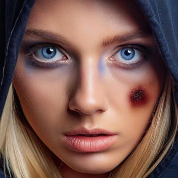 Femme, victime de violence conjugale
