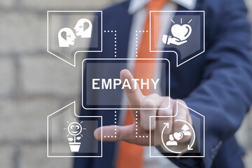Empathy concept. Power of emotional intelligent, soft skill development. Empathy in workplace, good...