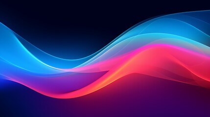 Obraz premium a gradient of neon colors with minimalist white line art for a fresh, modern look,