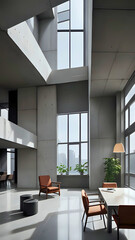 Vertical Urban Interior Design: Contemporary Brutalism, background for cellphone, mobile phone, ios, android, instagram stories