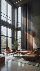 Modern Interior Design: Neo-Brutalist Aesthetics, background for cellphone, mobile phone, ios, android, instagram stories