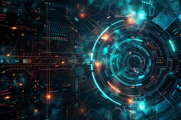 Obraz premium Digital Transformation, System Engineering and Programming Abstract Background AI Generated Illustration