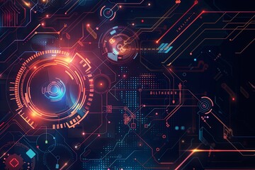 Obraz premium Digital Transformation, System Engineering and Programming Abstract Background AI Generated Illustration