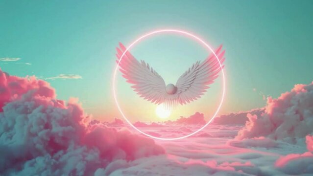 angel wings in the clouds