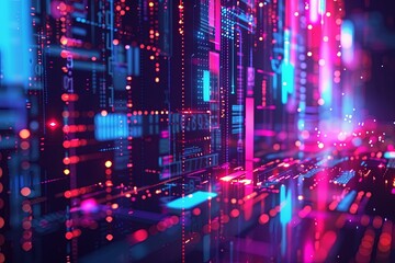 Fototapeta premium Digital Transformation, System Engineering and Programming Abstract Background AI Generated Illustration