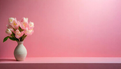 パステルピンクの背景。奥行きのあるピンクの背景。無地素材。空間。Pastel pink background. Deep pink background. Plain material.