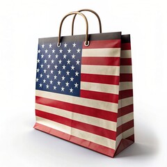 Fototapeta premium USA Stylish Electric Blue Shoulder Bag Featuring American Flag Pattern and Star Design. Generative Ai. Fashion Accessories for Patriotic Statements and Trendy Outings, Vibrant Carry-On Bags