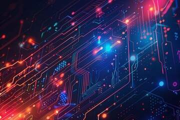 Fototapeta premium Digital Transformation, System Engineering and Programming Abstract Background AI Generated Illustration