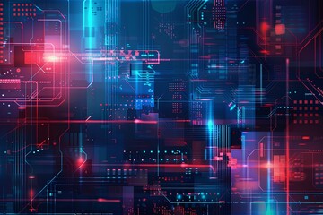 Obraz premium Digital Transformation, System Engineering and Programming Abstract Background AI Generated Illustration