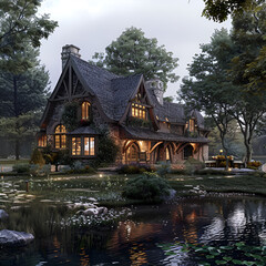 Fototapeta premium old house at night