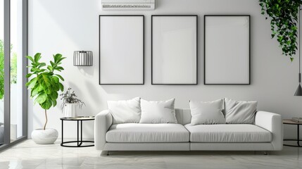 Blank decorative painting on the wall