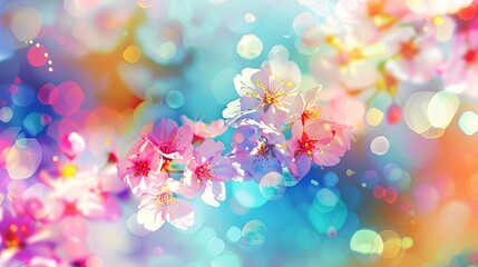 a colorful floral background featuring pink, white, yellow, and pink - and - white flowers, with a