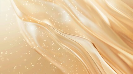 Abstract golden liquid background with sparkling particles