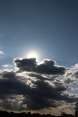 Sun shining through the clouds and a beautiful view