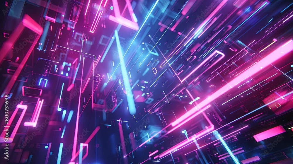 Poster a colorful array of neon lights illuminate the scene, creating a mesmerizing ambiance