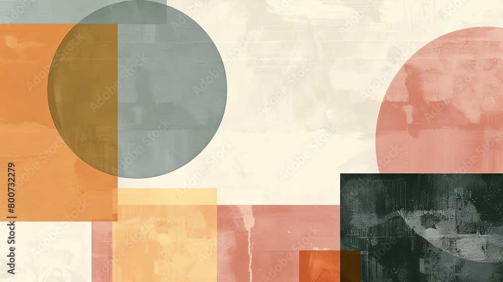 Poster an abstract painting featuring a circular object with a isolated background, surrounded by a red ci