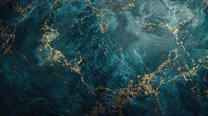 Blue and gold marble texture background with natural patterns