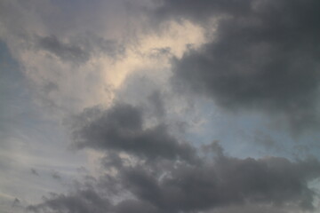 Stormy rain clouds background. Dark sky