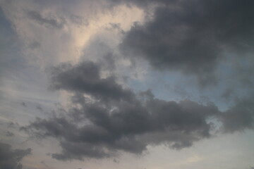 Stormy rain clouds background. Dark sky