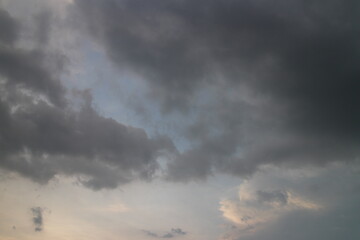 Stormy rain clouds background. Dark sky