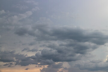 Fototapeta na wymiar Stormy rain clouds background. Dark sky
