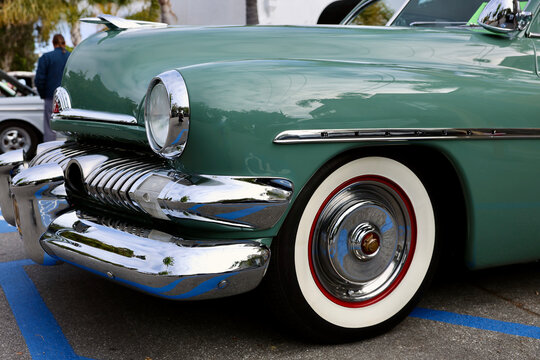 Seal Beach, CA/ United States- April 27, 2024: The classic car show sponsored by the Seal Beach Chamber of Commerce featured hundreds of cars and attracted thousands of spectators.