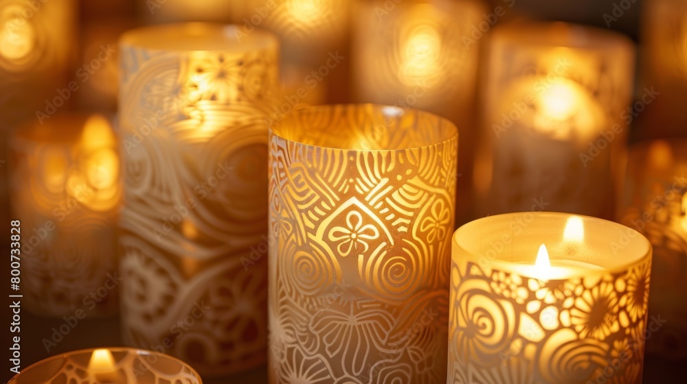 Poster the intricate patterns etched into these candles add a touch of intricacy to the overall display dra