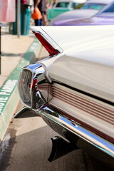 closeup detail of the rear of a vintage car