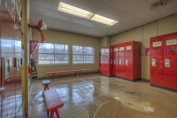 Fire department locker room