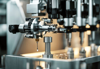 'robotic pneumatic piston sucker unit industrial machine automation compressed air factory production adjustment business compression computer connection contemporary cylinder device electric'