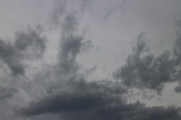 cloudy sky with rare dark gray clouds with threat of rain