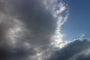 Beautiful dark cloudy sky before the thunderstorm