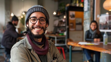Obraz premium Portraits of employees in their workplaces, showing authenticity and professionalism generative ai