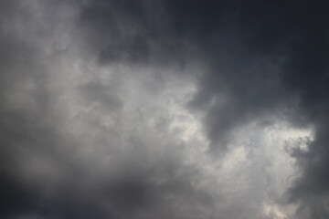 dramatic dark clouds on sky before storm