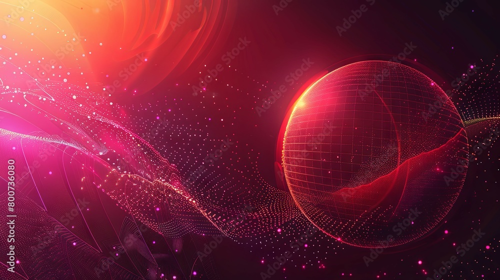 Aufkleber fiery digital globe with a warm glowing atmosphere - a fiery digital globe is enveloped in a warm gl