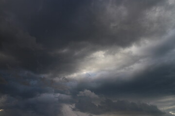 dramatic dark clouds on sky before storm