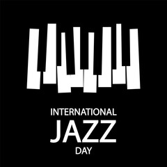 Jazz international day piano keys, vector art illustration.