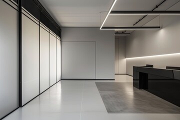 Monochromatic Light: Sleek Minimalist Office Space Design