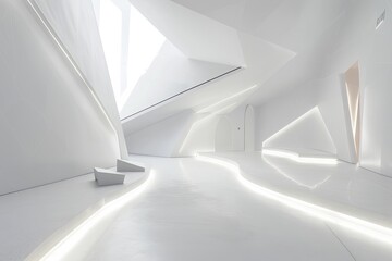 White Minimalistic Room: Modern Luxury Spa with Geometric Bright Interplay