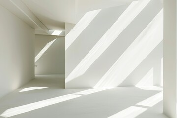 Minimalistic White Room: Angular Light Geometry with Visual Luxury