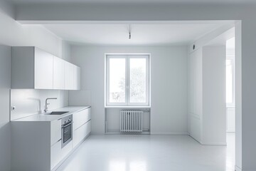 Modern Minimalist Kitchen: White and Grey Tones