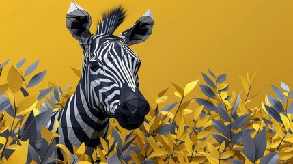 Fototapeta premium A beautiful zebra stands tall in the golden savanna
