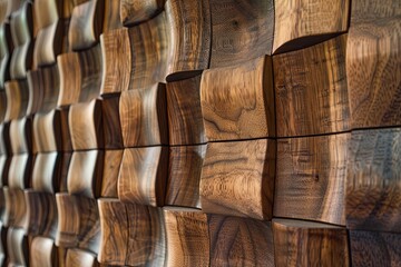 Textured Walnut Wood Panels: Ceramic Sophistication in Bespoke Furniture Design