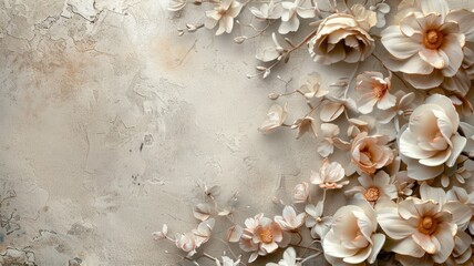 Fototapeta na wymiar Elegant floral arrangement on textured background